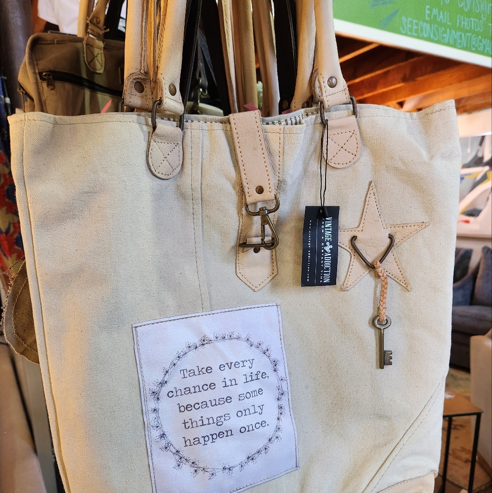 Take Every Chance Totebag - One-of-a-kind Bag made from recycled materials - Picture 10 of 15